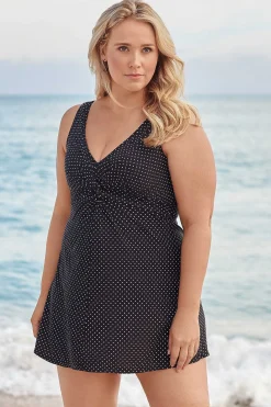 Grote Maat Pin Point Marais Zwemjurk Uit Een Stuk