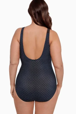 Grote Maat Pin Point Oceanus Zwempak Uit Een Stuk