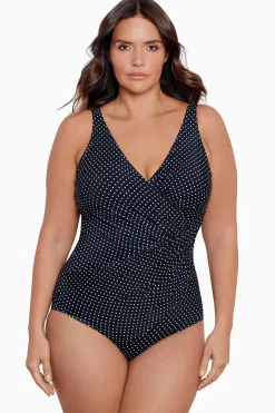 Grote Maat Pin Point Oceanus Zwempak Uit Een Stuk