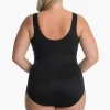 Plus Size Effen Sideswipe Badpak Uit Een Stuk